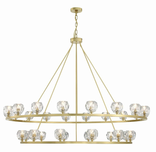 Crystorama Aragon Chandelier - Soft Brass, Faceted Cut Crystal 50"H 