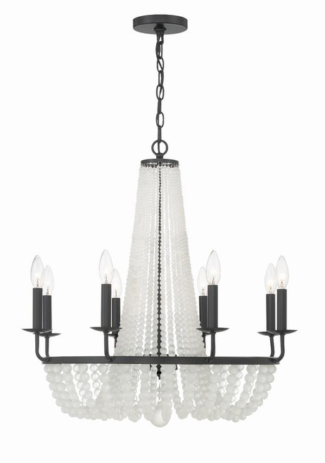 Crystorama Bella Chandelier - Matte Black 26"H 