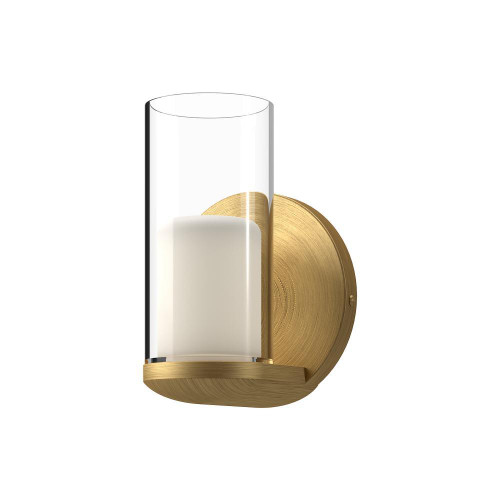 Kuzco Lighting Inc Birch 3-in Brushed Gold/Clear LED Wall Sconce 