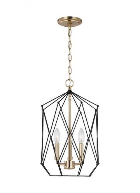 Visual Comfort & Co. Studio Collection Zarra Lantern, 3-Light, Satin Brass, 19"H (5234103-848 70707TY) 