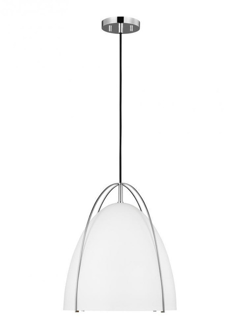 Visual Comfort & Co. Studio Collection Norman Pendant, 1-Light, LED, Chrome, 13.38"Dia (6551801EN3-05 70709U0) 