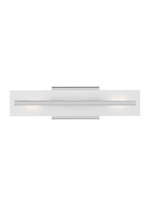 Visual Comfort & Co. Studio Collection Dex Wall Sconce, 2-Light, LED, Chrome, Satin Etched Shade, 17.88"H (4454302EN3-05 707010Y) 