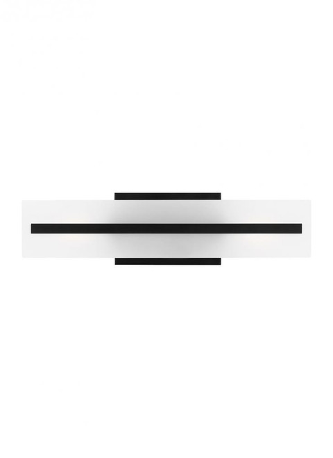 Visual Comfort & Co. Studio Collection Dex Wall Sconce, 2-Light, LED, Midnight Black, Satin Etched Shade, 17.88"H (4454302EN3-112 707010Z) 