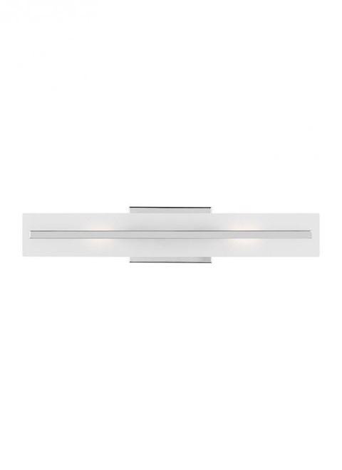 Visual Comfort & Co. Studio Collection Dex Wall Sconce, 2-Light, Chrome, Satin Etched Shade, 24"H (4554302-05 7070112) 