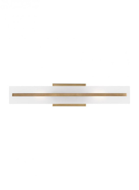Visual Comfort & Co. Studio Collection Dex Wall Sconce, 2-Light, Satin Brass, Satin Etched Shade, 24"H (4554302-848 7070114) 