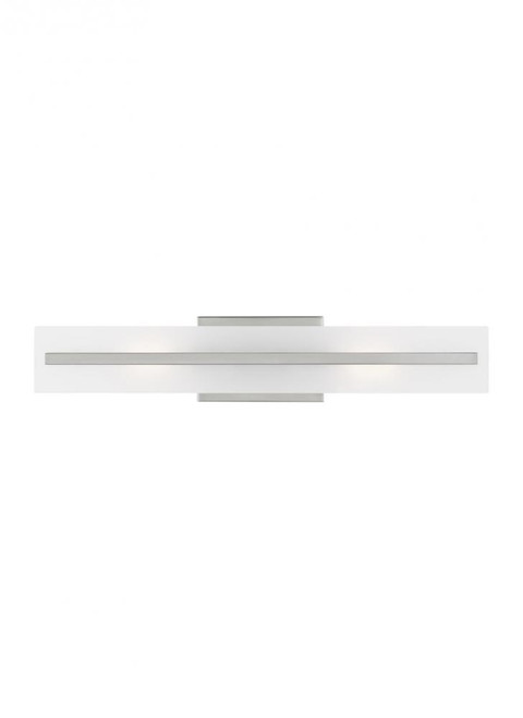 Visual Comfort & Co. Studio Collection Dex Wall Sconce, 2-Light, Brushed Nickel, Satin Etched Shade, 24"H (4554302-962 7070115) 