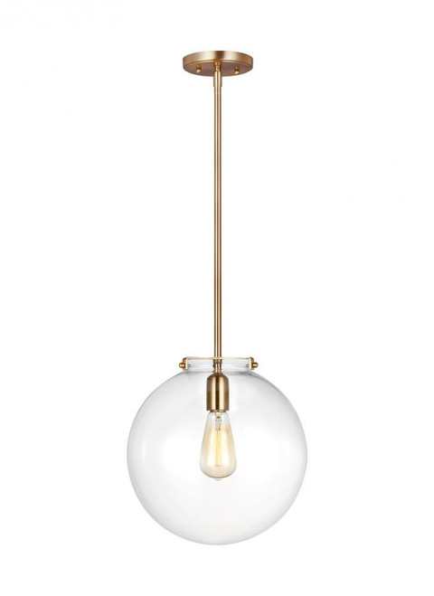 Visual Comfort & Co. Studio Collection Kate Sphere Pendant, 1-Light, LED, Satin Brass, Clear Shade, 12"W (6692101EN7-848 707030A) 