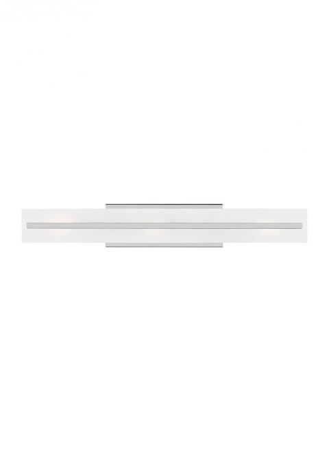 Visual Comfort & Co. Studio Collection Dex Wall Sconce, 3-Light, Chrome, Satin Etched Shade, 29.88"H (4654303-05 707011A) 