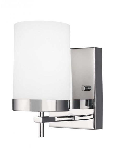 Visual Comfort & Co. Studio Collection Zire Wall / Bath Sconce, 1-Light, Chrome, Etched / White Inside Shade, 7.88"H (4190301-05 70707V4) 