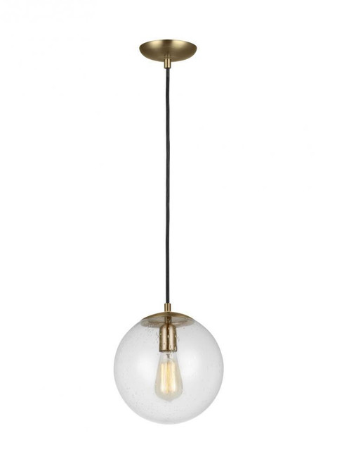 Visual Comfort & Co. Studio Collection Leo - Hanging Globe Pendant, 1-Light, LED, Satin Brass, Clear Seeded Shade, 10"W (6601801EN7-848 70709T5) 