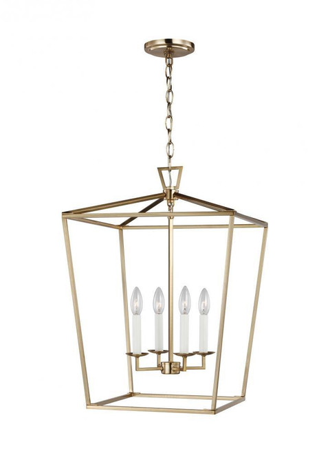 Visual Comfort & Co. Studio Collection Dianna Pendant, 4-Light, LED, Satin Brass, 17"W (5392604EN-848 707011T) 