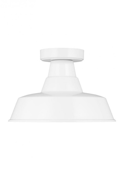 Visual Comfort & Co. Studio Collection Barn Light Outdoor Flush Mount, 1-Light, LED, White, 12"W (7837401EN3-15 706X76F) 