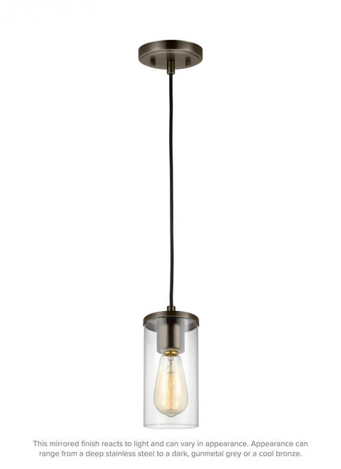 Visual Comfort & Co. Studio Collection Zire Mini Pendant, 1-Light, Brushed Oil Rubbed Bronze, Clear Shade, 4"W (6190301-778 70707W3) 