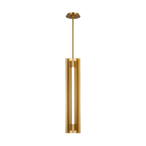 Visual Comfort & Co. Studio Collection Carson Pendant, 1-Light, LED, Burnished Brass, White Shade, 5.38"W (KP1084BBS 706X38K) 