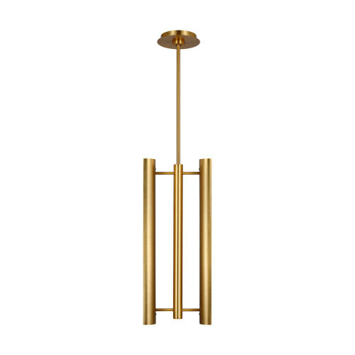 Visual Comfort & Co. Studio Collection Carson Pendant, 1-Light, LED, Burnished Brass, White Shade, 9"W (KP1092BBS 706X38M) 