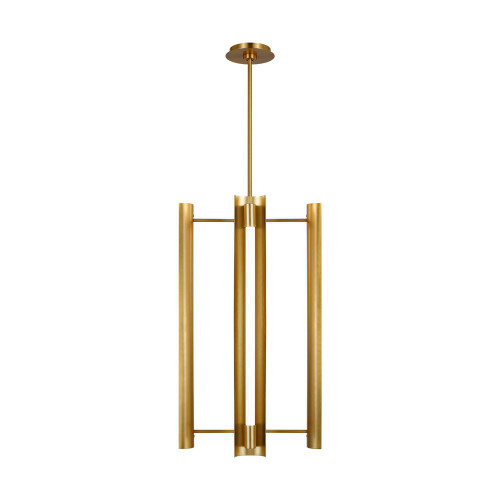 Visual Comfort & Co. Studio Collection Carson Pendant, 1-Light, LED, Burnished Brass, White Shade, 16.13"W (KP1104BBS 706X38P) 