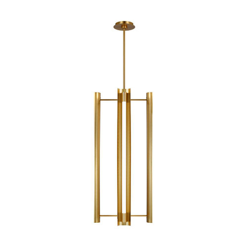 Visual Comfort & Co. Studio Collection Carson Pendant, 1-Light, LED, Burnished Brass, White Shade, 16.13"W (KP1114BBS 706X38R) 