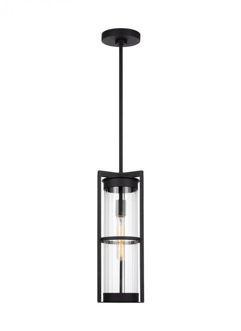 Visual Comfort & Co. Studio Collection Alcona Outdoor Pendant Lantern, 1-Light, LED, Black, Clear Shade, 18"H (6226701EN7-12 70708RX) 