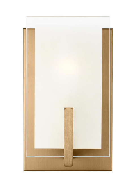Visual Comfort & Co. Studio Collection Syll Wall / Bath Sconce, 1-Light, Satin Brass, Clear Shade, 8.5"H (4130801-848 70732P4) 