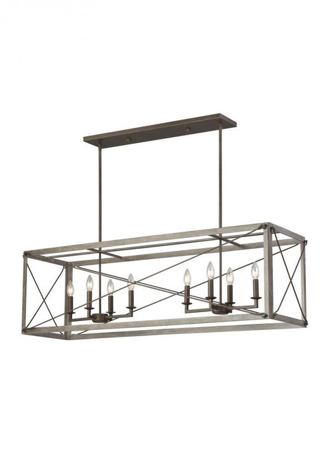 Visual Comfort & Co. Studio Collection Thornwood Pendant, 8-Light, LED, Washed Pine, 49"L (6626308EN-872 70706UW) 