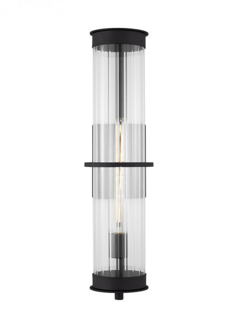 Visual Comfort & Co. Studio Collection Alcona Outdoor Extra Large Wall Lantern, 1-Light, Black, Clear Shade, 24"H (8826701-12 706X66J) 