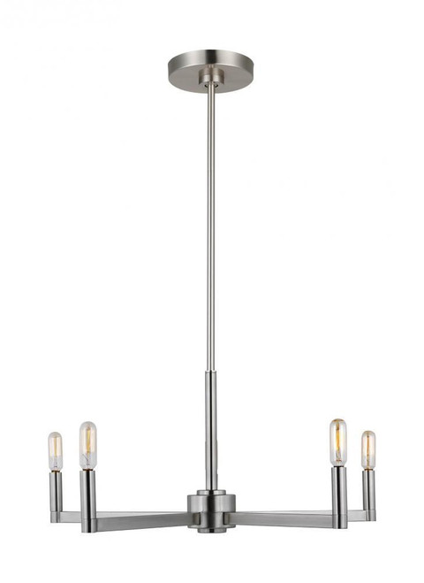 Visual Comfort & Co. Studio Collection Fullton Chandelier, 5-Light, Brushed Nickel, 24"W (3164205-962 707020A) 