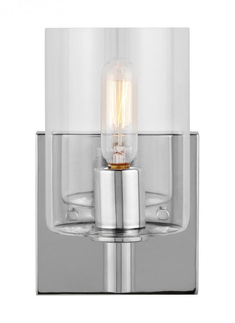 Visual Comfort & Co. Studio Collection Fullton Wall Sconce, 1-Light, Chrome, Clear Shade, 7.75"H (4164201-05 707020Q) 