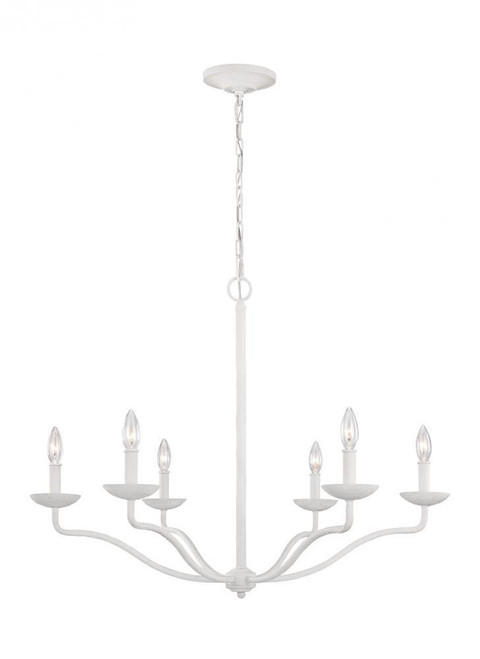 Visual Comfort & Co. Studio Collection Annie Medium Chandelier, 6-Light, Plaster White, 32.5"Dia (F3130/6PSW 706X56D) 