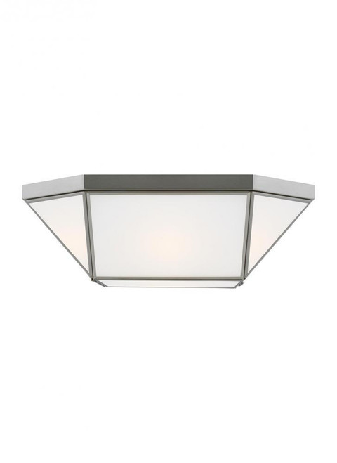 Visual Comfort & Co. Studio Collection Morrison Flush Mount, 2-Light, Brushed Nickel, 15.5"W (7579452-962 70704WQ) 