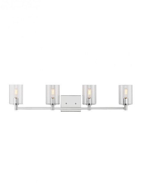 Visual Comfort & Co. Studio Collection Fullton Wall Sconce, 4-Light, Chrome, Clear Shade, 35"W (4464204-05 70702XL) 