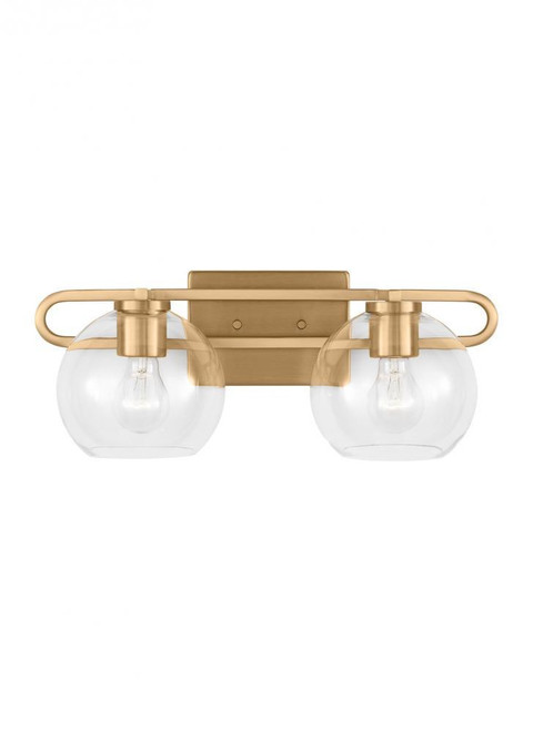 Visual Comfort & Co. Studio Collection Codyn Wall Sconce, 2-Light, Satin Brass, Clear Shade, 19.75"W (4455702-848 70700ZE) 