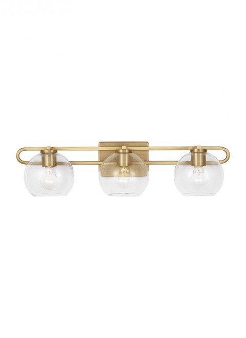 Visual Comfort & Co. Studio Collection Codyn Bathroom Vanity Light, 3-Light, LED, Satin Brass, Clear Shade, 30"W (4455703EN7-848 70700ZP) 