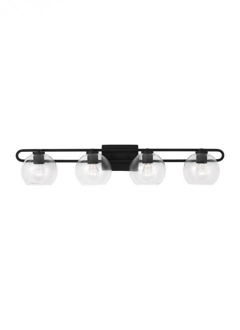Visual Comfort & Co. Studio Collection Codyn Bathroom Vanity Light, 4-Light, LED, Midnight Black, Clear Shade, 40"W (4455704EN7-112 70700ZV) 