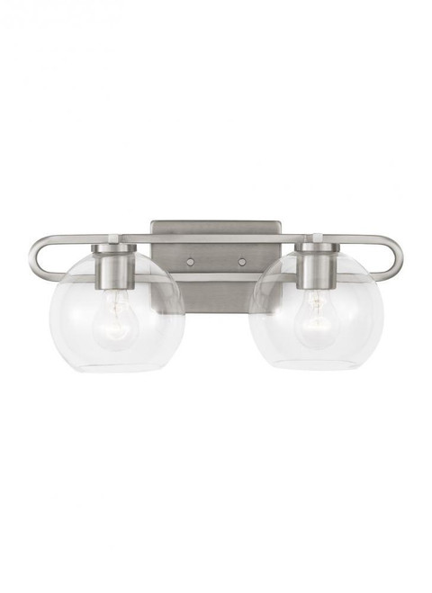 Visual Comfort & Co. Studio Collection Codyn Wall Sconce, 2-Light, Brushed Nickel, Clear Shade, 19.75"W (4455702-962 70700ZF) 
