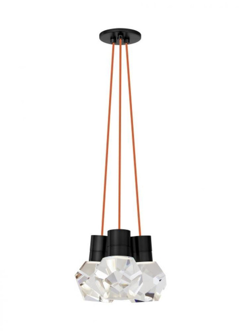 Visual Comfort & Co. Modern Collection Kira Chandelier, 3-Light, LED, Black, 10"W (700TDKIRAP3OB-LED930 70PGLDF) 