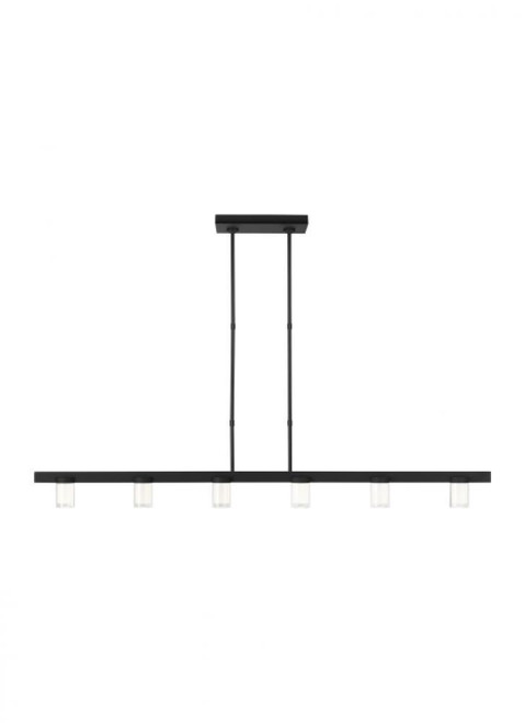 Visual Comfort & Co. Modern Collection Esfera Large Linear, 6-Light, LED, Nightshade Black, 60"L (700LSESF60B-LED927 70PGEHZ) 