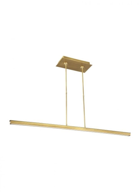 Visual Comfort & Co. Modern Collection Stagger Linear Suspension, 1-Light, LED, Natural Brass, 47.4"L (700LSSTG48NB-LED927 70PGEJG) 