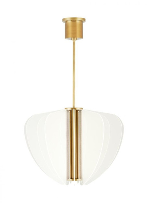 Visual Comfort & Co. Modern Collection Nyra Chandelier, 1-Light, LED, Plated Brass, 27.4"W (700NYR28BR-LED935 70PKF69) 