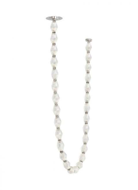 Visual Comfort & Co. Modern Collection Collier Chandelier, 1-Light, LED, Polished Nickel, 89.7"H (700CLR84N-LED930R-277 70PGJEE) 