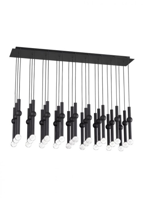 Visual Comfort & Co. Modern Collection Guyed Ceiling Chandelier, 27-Light, LED, Nightshade Black, 44.2"L (700TRSPGYD27TB-LED930120 70PGDKL) 