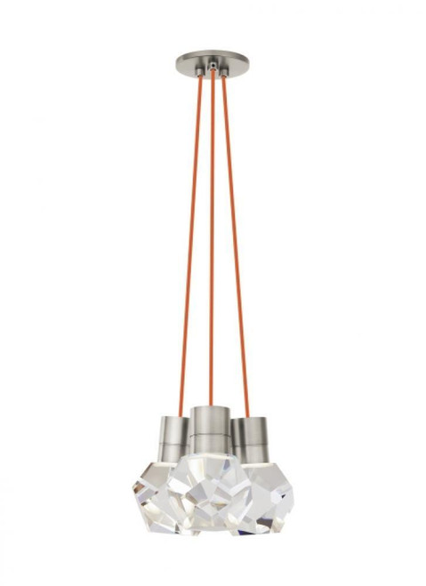 Visual Comfort & Co. Modern Collection Kira Chandelier, 3-Light, LED, Satin Nickel, 10"W (700TDKIRAP3PS-LED930 70PGLDX) 