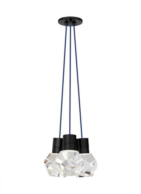 Visual Comfort & Co. Modern Collection Kira Ceiling Pendant, 3-Light, LED, Black, 10"W (700TDKIRAP3UB-LEDWD 70PGLEA) 