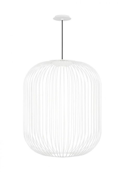 Visual Comfort & Co. Modern Collection Kai Pendant, 1-Light, LED, Matte White, 26.4"H (700TDKAI2W-LED930 70PGFGQ) 