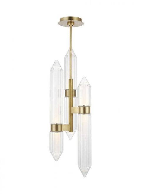 Visual Comfort & Co. Modern Collection Langston Large Pendant, 1-Light, LED, Plated Brass, 33.5"H (700TDLGSN10BR-LED927 70PGFGY) 
