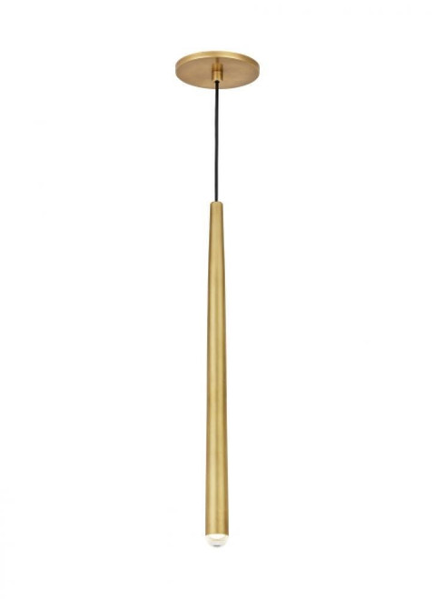 Visual Comfort & Co. Modern Collection Pylon Ceiling Pendant, 1-Light, LED, Natural Brass, 18.6"H (700TRSPPYL1RNB-LED930 70PGFHM) 