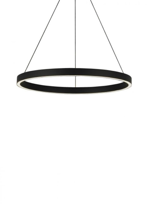 Visual Comfort & Co. Modern Collection Fiama Suspension, 1-Light, LED, Black, 24"L (700FIA24B-LED935 70PKE8V) 