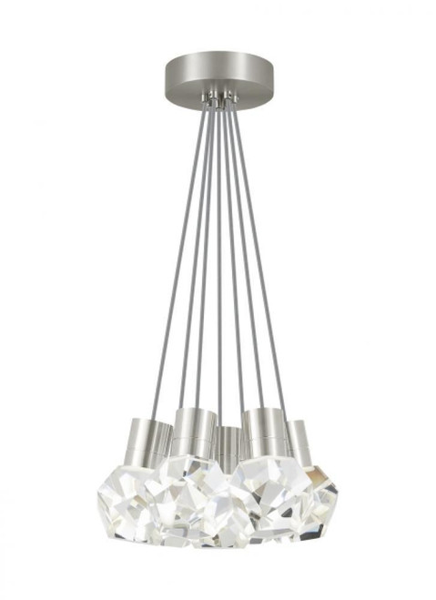 Visual Comfort & Co. Modern Collection Kira Ceiling Pendant, 7-Light, LED, Satin Nickel, 15"W (700TDKIRAP7YS-LEDWD 70PKD8Y) 