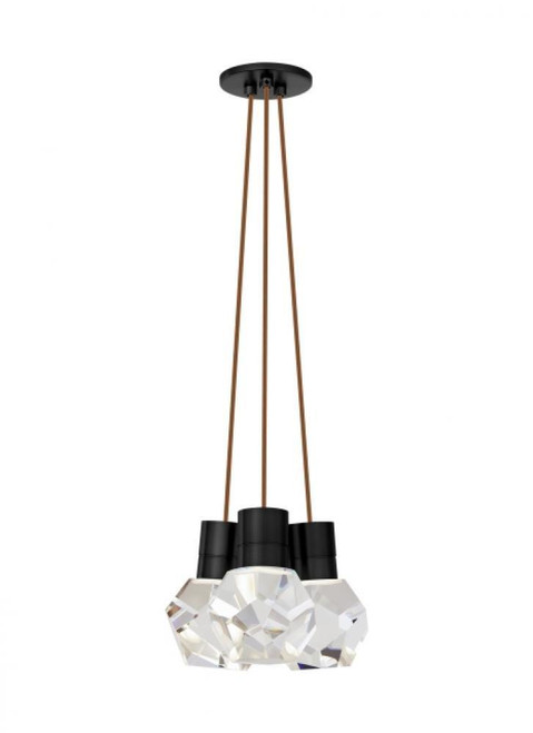 Visual Comfort & Co. Modern Collection Kira Chandelier, 3-Light, LED, Black, 10"W (700TDKIRAP3PB-LED930 70PGLDQ) 