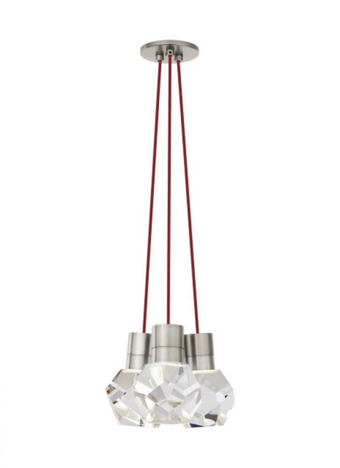 Visual Comfort & Co. Modern Collection Kira Ceiling Pendant, 3-Light, LED, Satin Nickel, 10"W (700TDKIRAP3RS-LEDWD 70PGLE7) 
