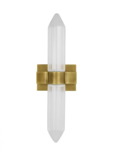 Visual Comfort & Co. Modern Collection Langston Medium Bath Sconce, 1-Light, LED, Plated Brass, 22.7"L (700BCLGSN23BR-LED927 70PGCLV) 